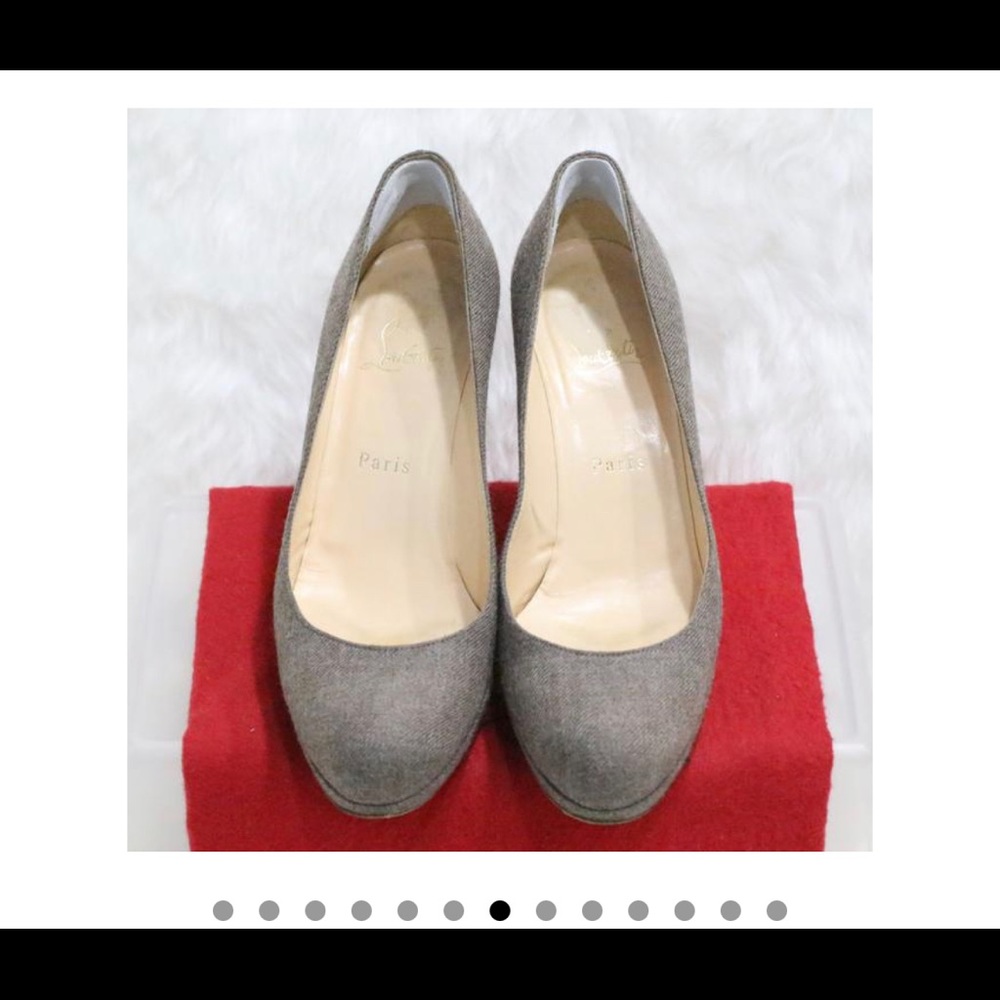 Christian Louboutin Gray Prorata Flannel Pumps